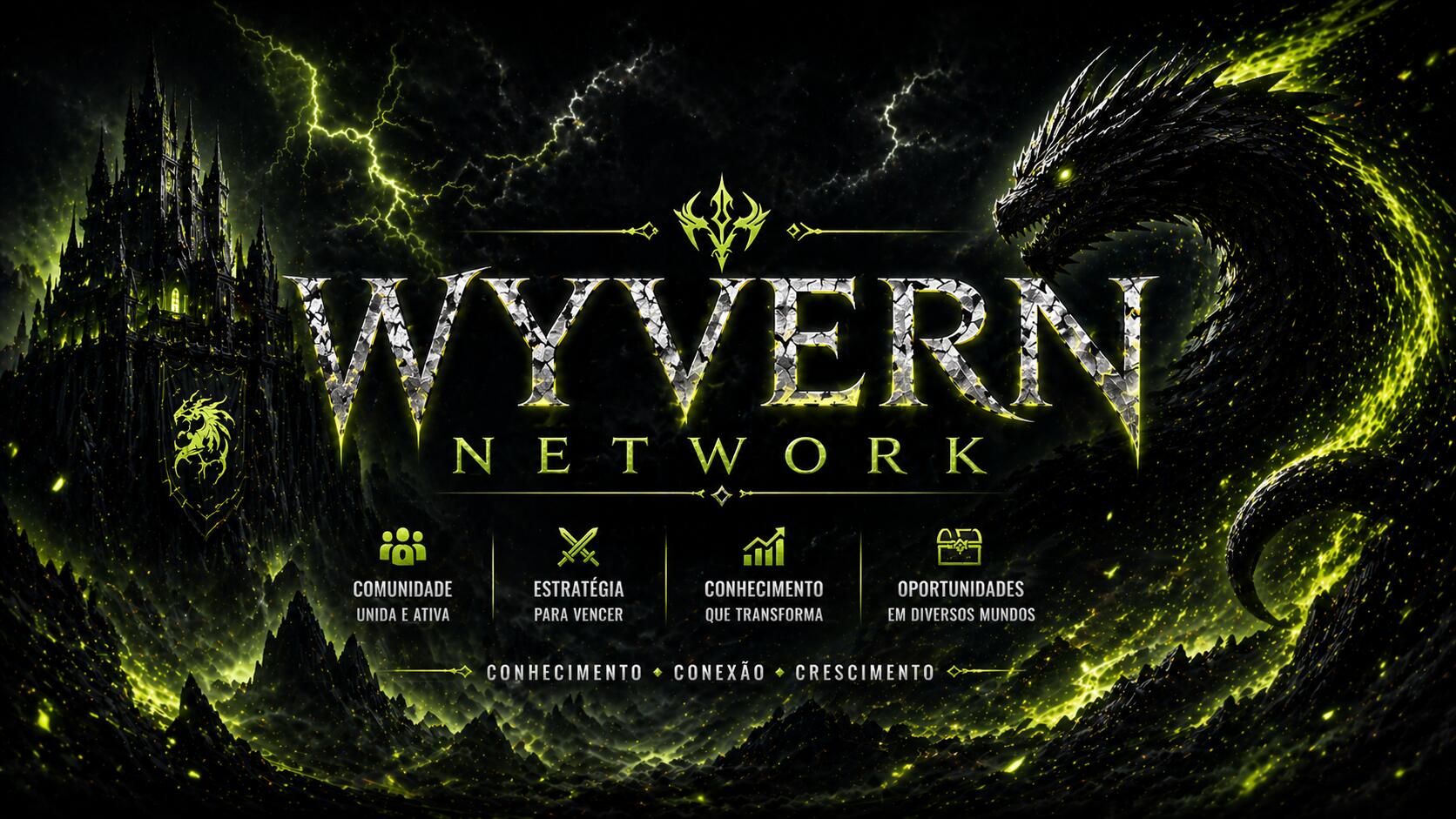 Discovery splash banner for Wyvern Network Discord server