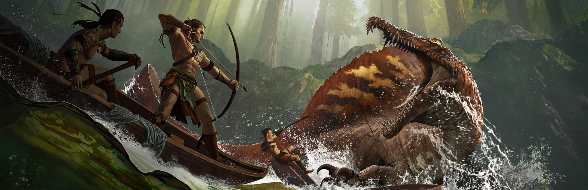 Discovery splash banner for Echoes of Extinction Discord server