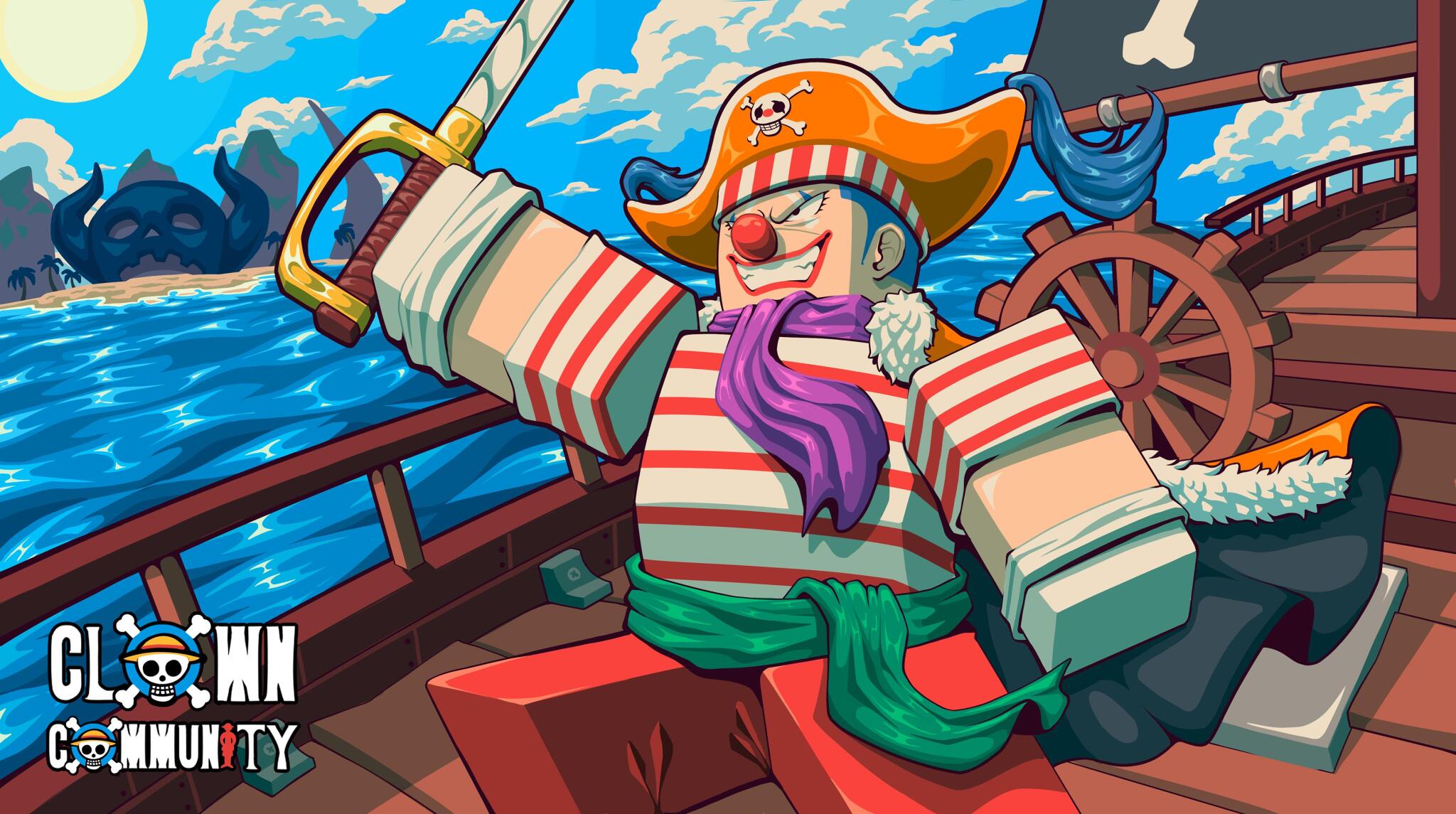 Discovery splash banner for Blox Fruits Brasil | Clown Community #130K Discord server