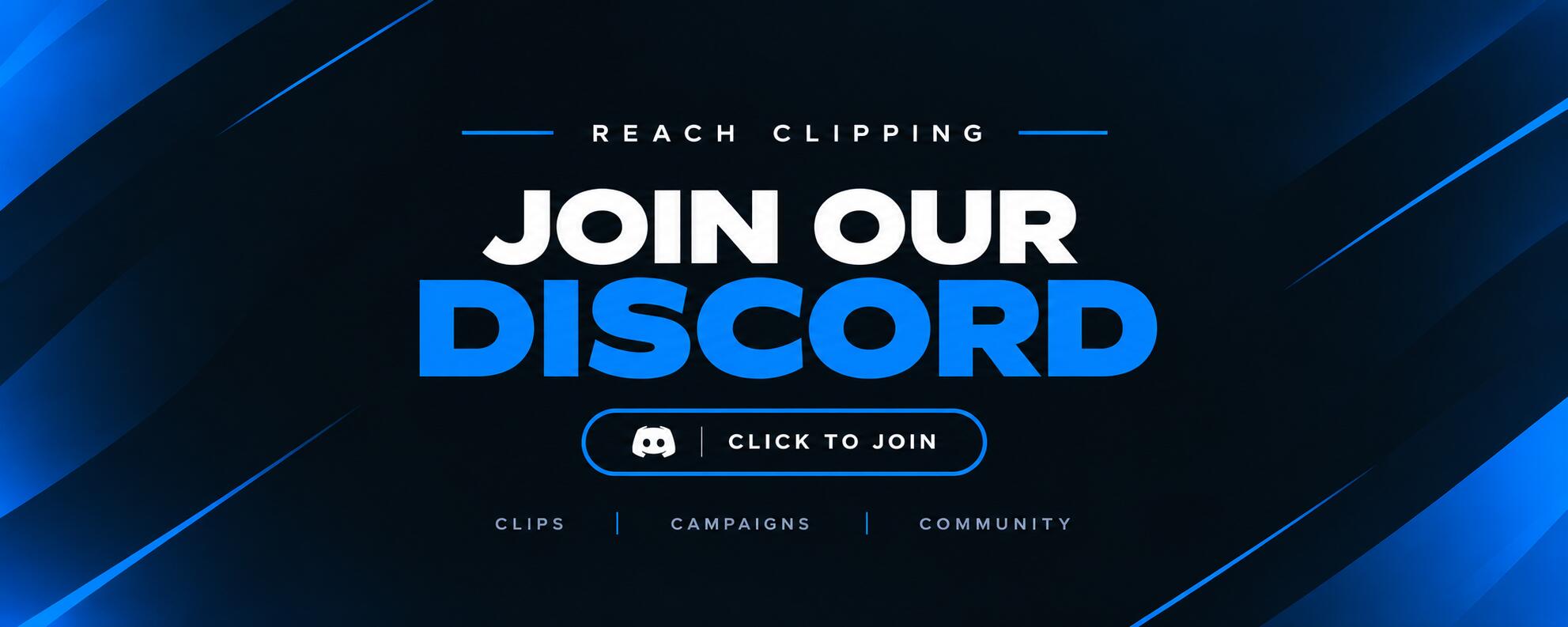 Discovery splash banner for Reach Clipping Discord server