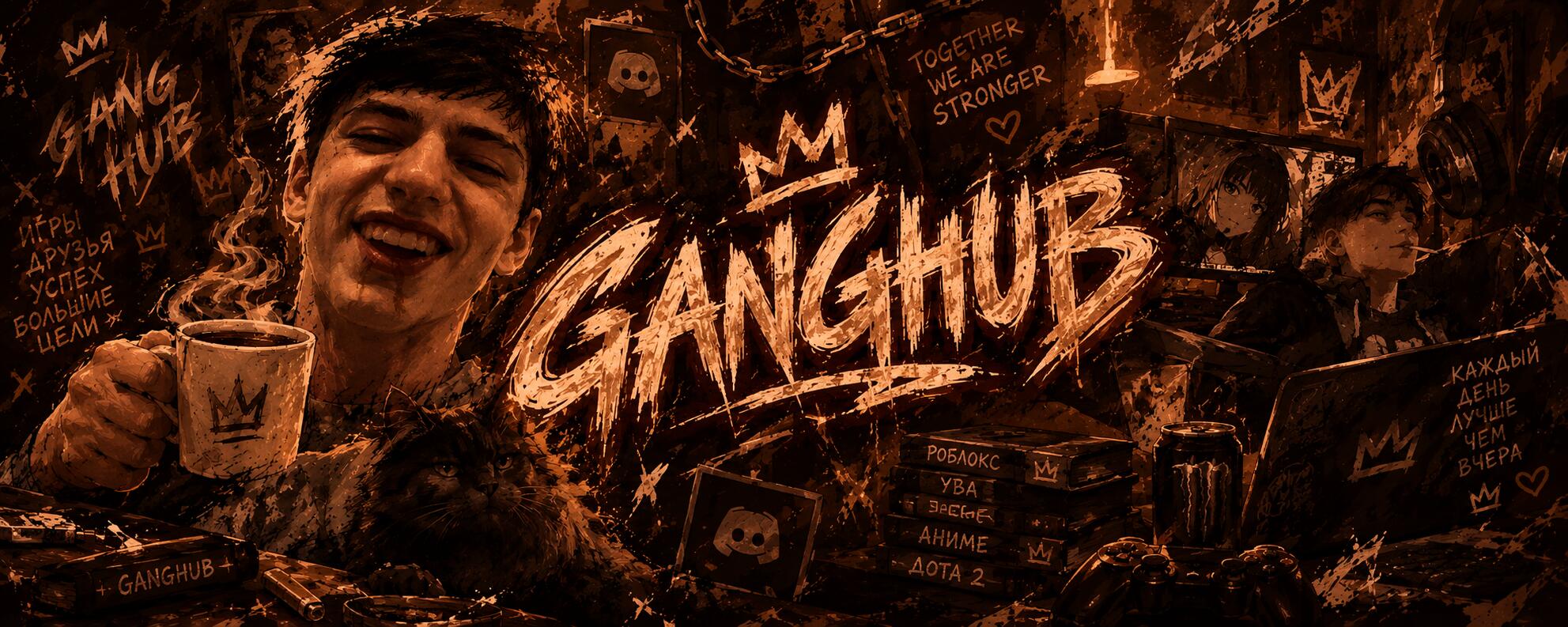 Discovery splash banner for YBA GANG HUB🌟/GANG HUB😈/TROLL HUB🤡 Discord server
