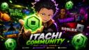 Discovery splash banner for ItachiCommunity 🇧🇷 | Roblox • Blox Fruits 🌊 Discord server