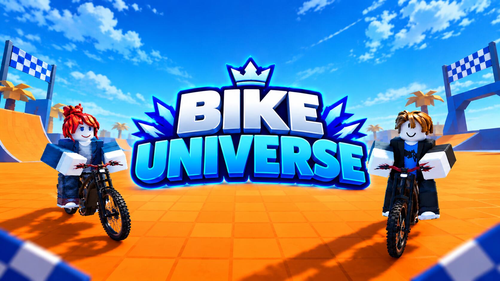 Discovery splash banner for Bike Universe • Roblox Discord server