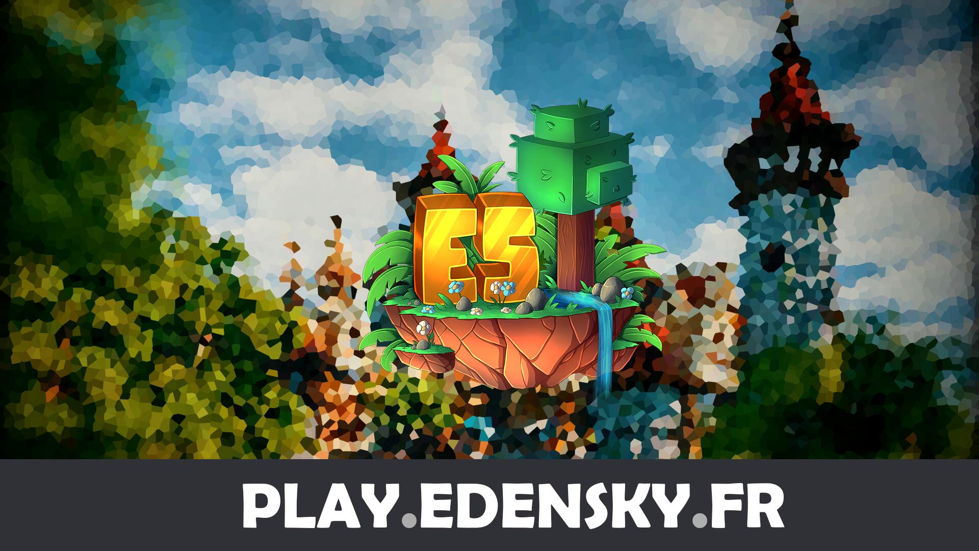 Discovery splash banner for EDENSKY đź‘‘ Skyblock Discord server