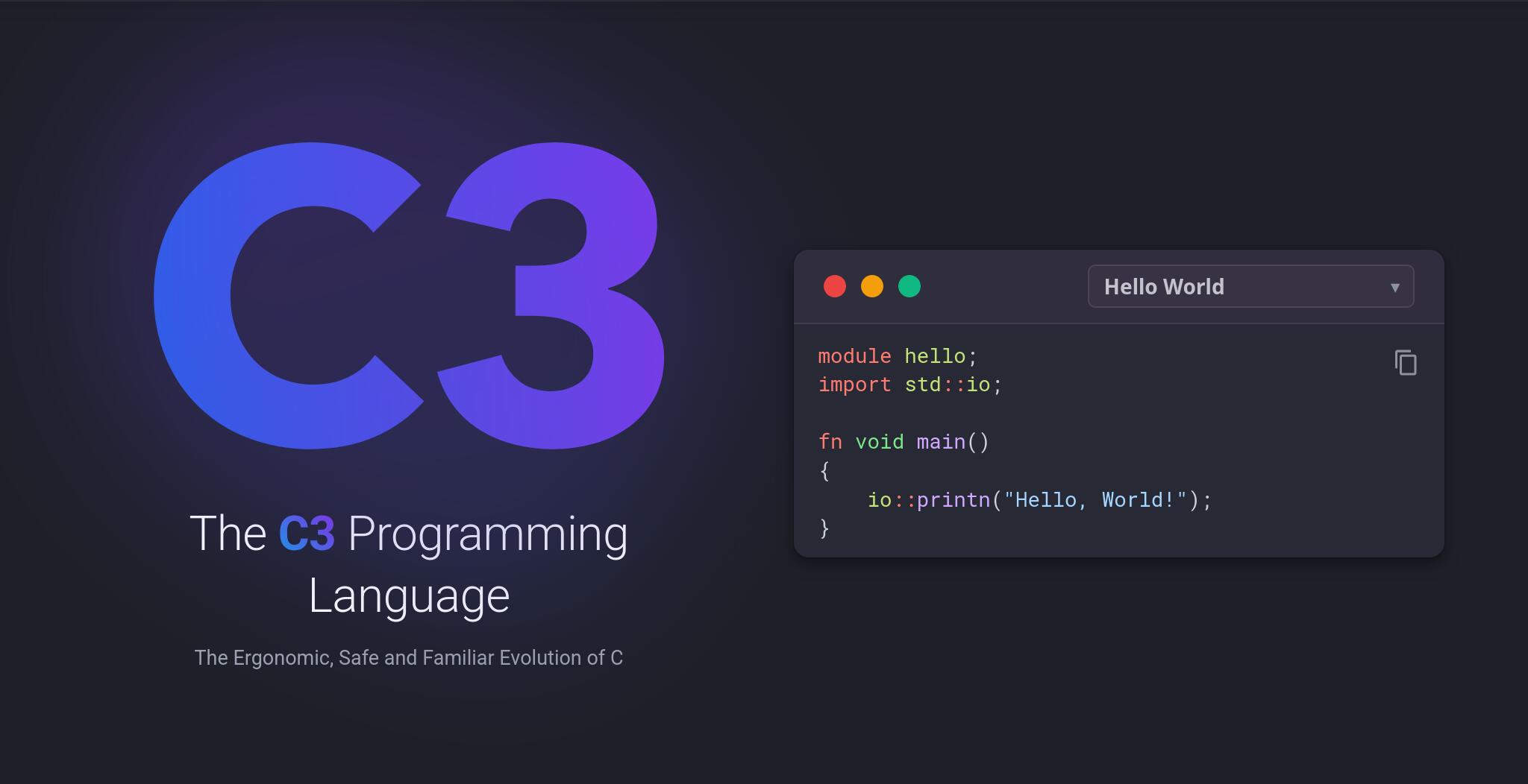 Discovery splash banner for C3 Programming Language Discord server