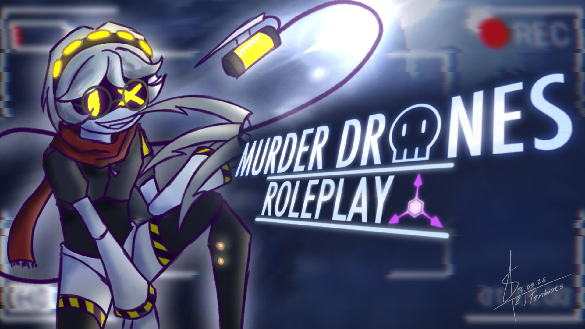 Discovery splash banner for Murder Drones RP Discord server