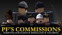 Discovery splash banner for PF's Commissions Discord server