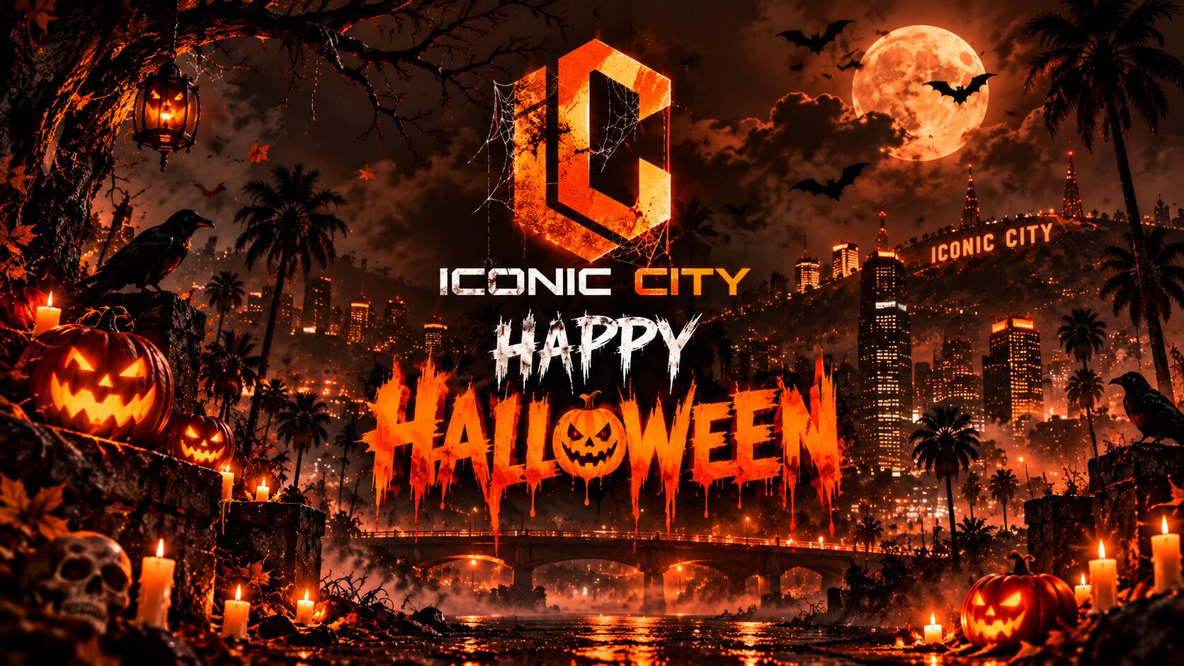 Discovery splash banner for ICONIC 5.0 | Halloween Season Discord server